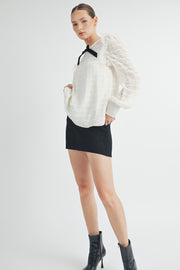 Sheer Top with Bow Detail I ABET7518