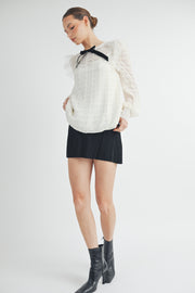 Sheer Top with Bow Detail I ABET7518