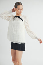 Load image into Gallery viewer, Sheer Top with Bow Detail I ABET7518

