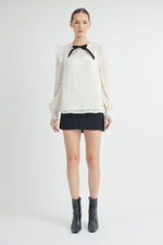 Load image into Gallery viewer, Sheer Top with Bow Detail I ABET7518
