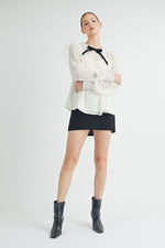 Load image into Gallery viewer, Sheer Top with Bow Detail I ABET7518
