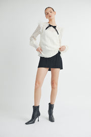 Sheer Top with Bow Detail I ABET7518