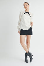 Load image into Gallery viewer, Sheer Top with Bow Detail I ABET7518
