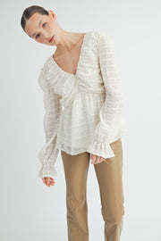 V-NECK LONG SLEEVES BLOUSE I ABET7519