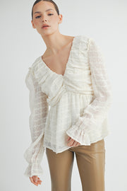 V-NECK LONG SLEEVES BLOUSE I ABET7519