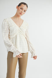 V-NECK LONG SLEEVES BLOUSE I ABET7519