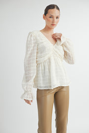 V-NECK LONG SLEEVES BLOUSE I ABET7519