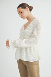 V-NECK LONG SLEEVES BLOUSE I ABET7519