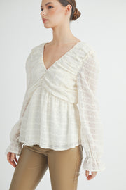 V-NECK LONG SLEEVES BLOUSE I ABET7519