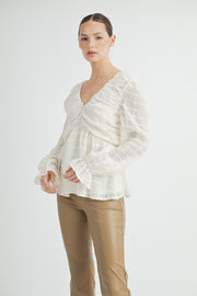 V-NECK LONG SLEEVES BLOUSE I ABET7519