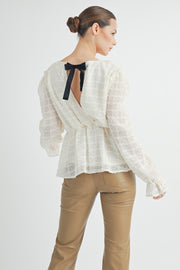 V-NECK LONG SLEEVES BLOUSE I ABET7519