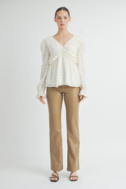 V-NECK LONG SLEEVES BLOUSE I ABET7519