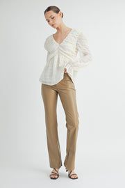 V-NECK LONG SLEEVES BLOUSE I ABET7519