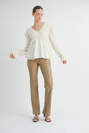 V-NECK LONG SLEEVES BLOUSE I ABET7519