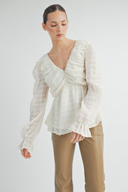 V-NECK LONG SLEEVES BLOUSE I ABET7519