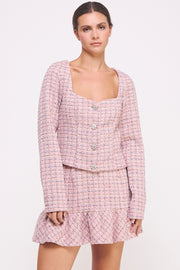 wholesale women's Tweed pink Jacket 