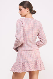 wholesale women's Tweed pink Jacket 