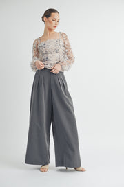 Long-Sleeve Mesh Ruched Top I ABET7532 I SHIP 09/11/24