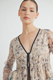 Sheer Ruched Top I ABET7534 I INSTOCK