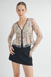 Sheer Ruched Top I ABET7534 I INSTOCK
