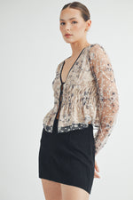 Load image into Gallery viewer, Sheer Ruched Top I ABET7534 I INSTOCK
