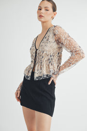 Sheer Ruched Top I ABET7534 I INSTOCK