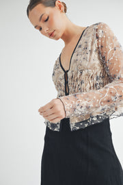 Sheer Ruched Top I ABET7534 I INSTOCK