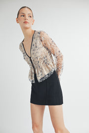 Sheer Ruched Top I ABET7534 I INSTOCK