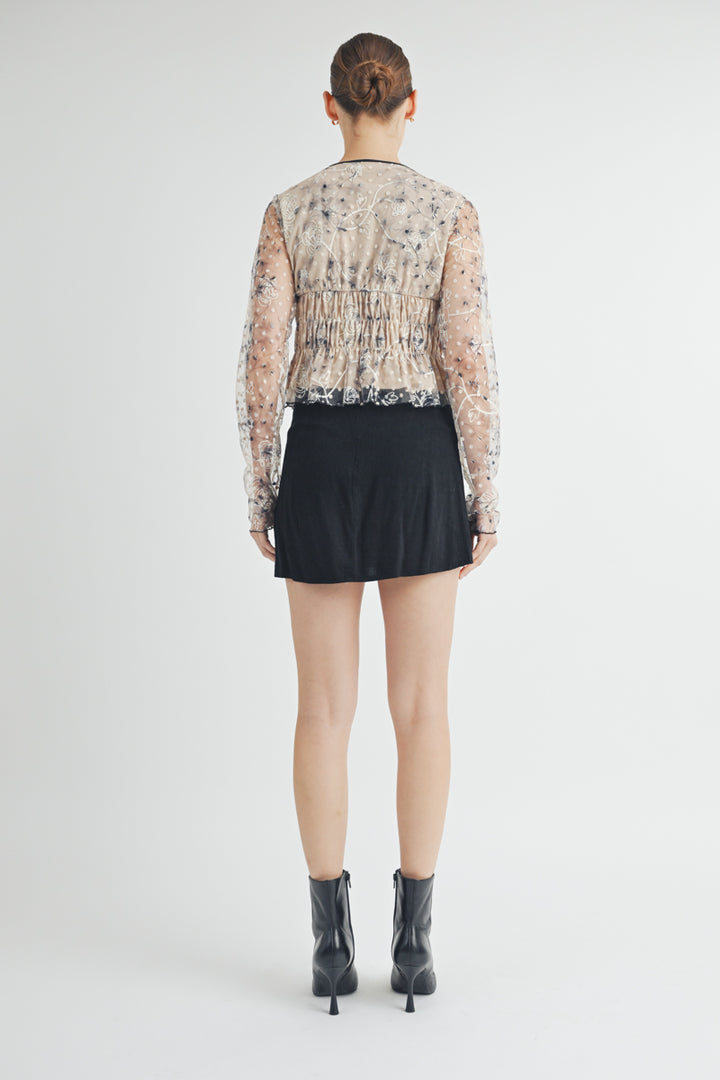 Sheer Ruched Top I ABET7534 I INSTOCK