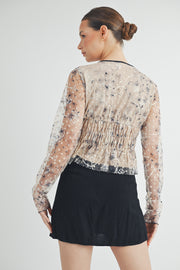 Sheer Ruched Top I ABET7534 I INSTOCK