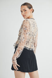 Sheer Ruched Top I ABET7534 I INSTOCK