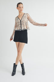 Sheer Ruched Top I ABET7534 I INSTOCK