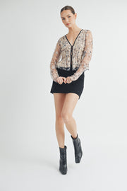 Sheer Ruched Top I ABET7534 I INSTOCK