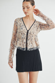 Sheer Ruched Top I ABET7534 I INSTOCK