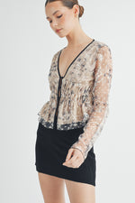 Load image into Gallery viewer, Sheer Ruched Top I ABET7534 I INSTOCK
