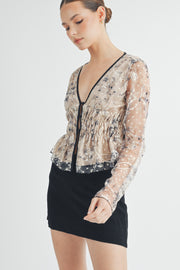 Sheer Ruched Top I ABET7534 I INSTOCK