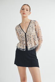 Sheer Ruched Top I ABET7534 I INSTOCK