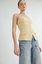 BUTTON DOWN BUSTIER TUBE TOP I ABET7535