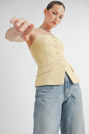 BUTTON DOWN BUSTIER TUBE TOP I ABET7535