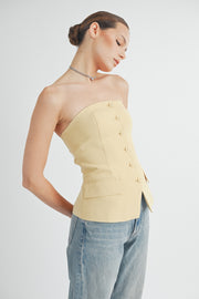 BUTTON DOWN BUSTIER TUBE TOP I ABET7535