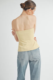 BUTTON DOWN BUSTIER TUBE TOP I ABET7535