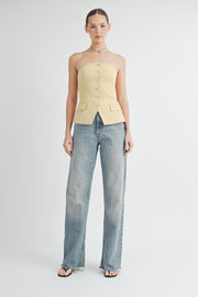 BUTTON DOWN BUSTIER TUBE TOP I ABET7535