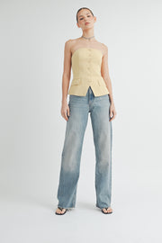 BUTTON DOWN BUSTIER TUBE TOP I ABET7535