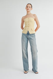 BUTTON DOWN BUSTIER TUBE TOP I ABET7535