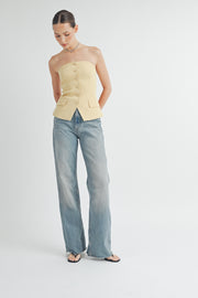 BUTTON DOWN BUSTIER TUBE TOP I ABET7535