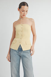 BUTTON DOWN BUSTIER TUBE TOP I ABET7535