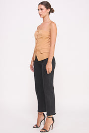 BUTTON DOWN BUSTIER TUBE TOP I ABET7535