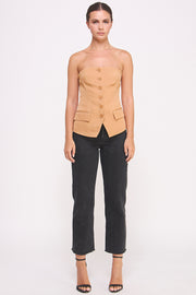 BUTTON DOWN BUSTIER TUBE TOP I ABET7535