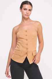 BUTTON DOWN BUSTIER TUBE TOP I ABET7535