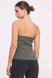 BUTTON DOWN BUSTIER TUBE TOP I ABET7535